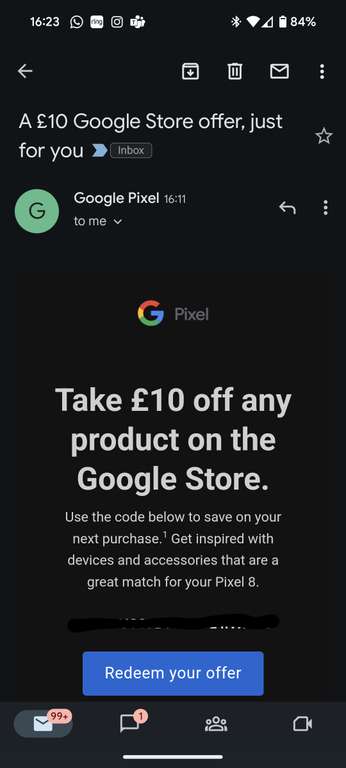 £10 off any product With Voucher - Account specific via Email