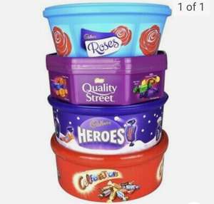 Various tubs of chocs Roses, Quality Street, Heros and celebrations - £4 each @ Tesco