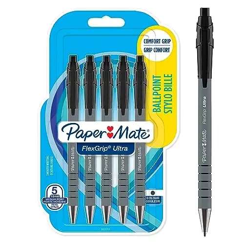 Paper Mate Flexgrip Ballpoint Pens 5 Pack (Black) - Morrisons (Chadderton)