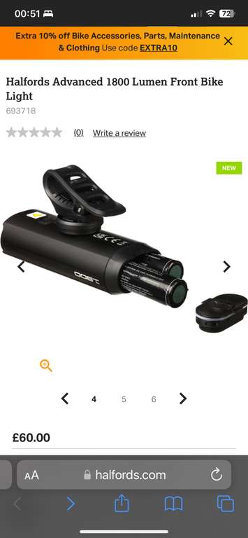 Halfords best sale 1600 lumen