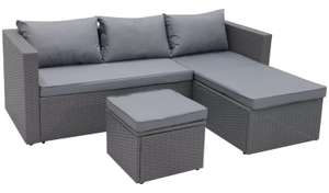 Habitat 4 Seater Rattan Effect Garden Sofa Set - Grey or Brown - £270 with code + £8.95 Delivery @ Argos
