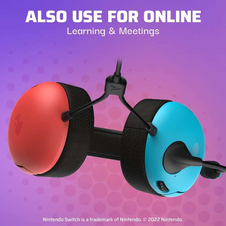 PDP Gaming LVL40 Stereo Headphone with Mic for Nintendo Switch - PC, iPad, Mac, Laptop Compatible - Noise Cancelling Microphone