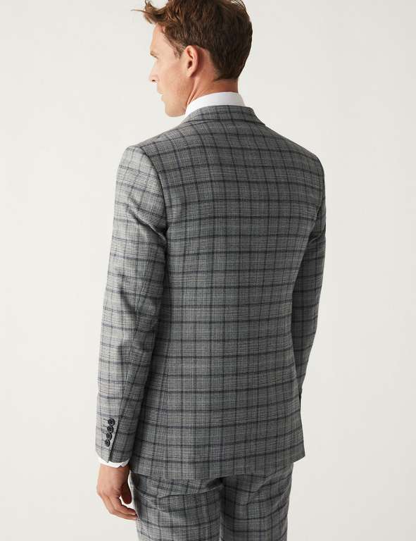 M&S Collection Slim Fit Grey Check Suit (Jacket £25 / Trousers £12) - £37 (Free Click & Collect) @ Marks & Spencer