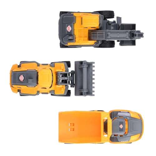 Dickie Toys - Volvo Construction Site Vehicles from 3 Years (3 Pieces) - Construction Set with 3 Toy Cars