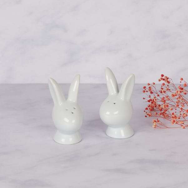 Set of 2 White Rabbit Salt & Pepper Shakers £2 + Free Click & Collect at Dunelm