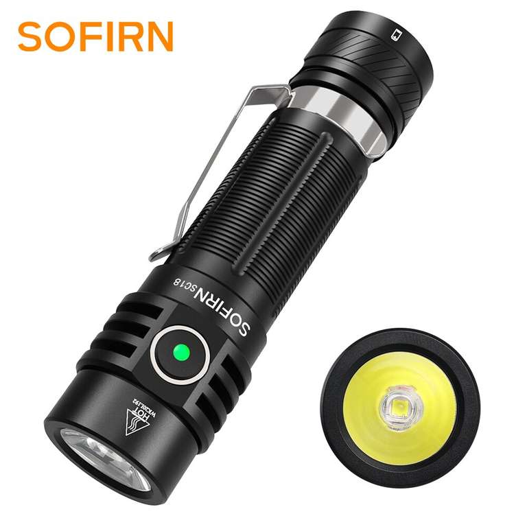 Sofirn SC18 1800lm EDC Flashlight USB C Rechargeable - £13.23 inc tax delivered @ Cutesliving Store / Ali Express Deals