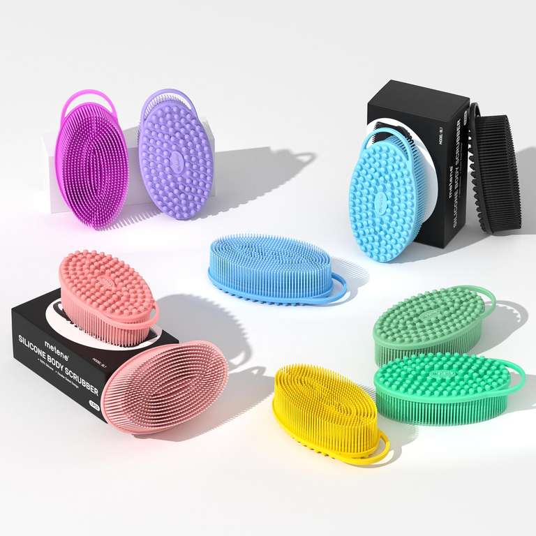 Metene 2 Sided Silicone Exfoliating Body Scrubber With Voucher - Sold By QULD health