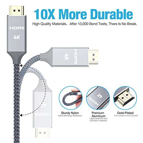 2M HDMI Lead-Snowkids 4K HDMI Cable 4K@60Hz Compatible Fire TV, 3D Support, Ethernet Function - Sold By Towiner EU FBA