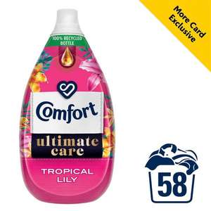 Comfort Fresh Sky or Tropical Lily Fabric Conditioner 58 Washes 1.78L More Card Exclusive (Online + Instore)