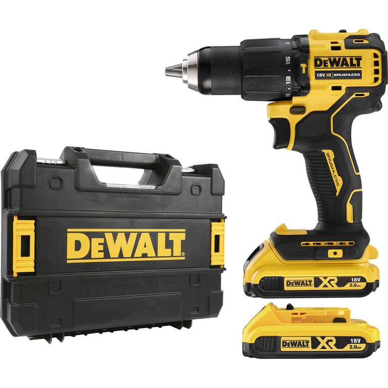 DeWalt DCD709D2T-GB 18V XR Brushless Compact Combi Drill + 2 x 2.0Ah XR Batteries - £89.98 delivered with code @ Toolstation