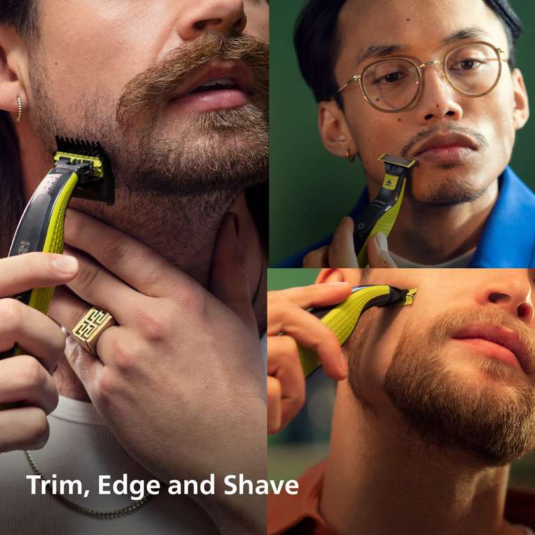 Philips OneBlade Original Hybrid Face + Body - Electric Beard Trimmer (Model QP2824/30) Incl 2x Face Blades,1x 5in1 Comb,1x Body Kit