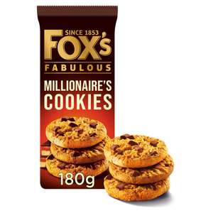 Fox's Fabulous Cookies 180g (Milk Chocolate / Half Coated Milk Chocolate / Millionaire's) (Clubcard Price)