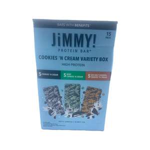 Jimmy Protein Bar Cookies and Cream Variety Box 15 x 58g - Minimum Order £22.50
