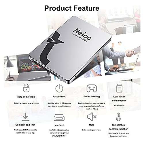 512GB - Netac SSD 2.5” SATA III (6Gb/s) 7mm (up to 560/510 MB/s) 3D NAND - £20.49 Prime Exclusive - Sold by Netac Official Store @ Amazon