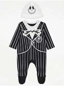 The Nightmare Before Christmas Jack Skellington Sleepsuit and Hat Set - Free Click & Collect