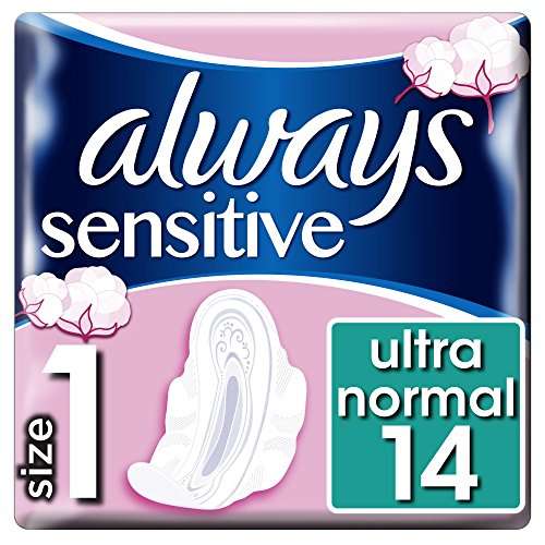 Always Sensitive Pads with Wings Ultra Normal 14 Pads - 95p @ Amazon