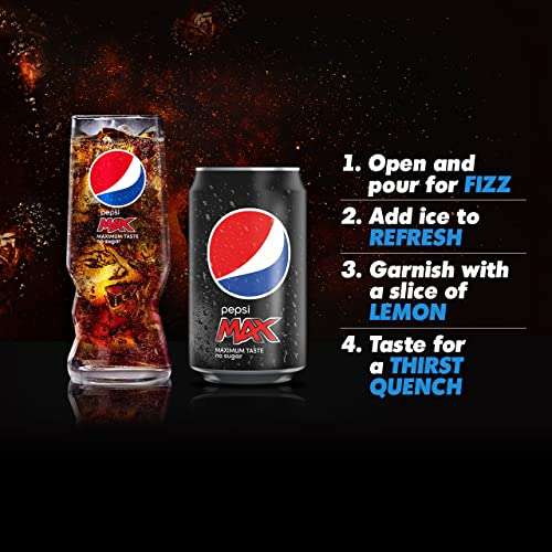 Pepsi Max Cans, 2 x 12 x 330ml (24 Cans) - £6.00 @ Amazon