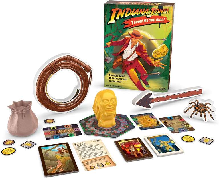 Funko Games Indiana Jones Throw Me The Idol Game - Raiders Of The Lost Ark - Strategy Board Game With Collectable Vinyl Figure + Free C&C