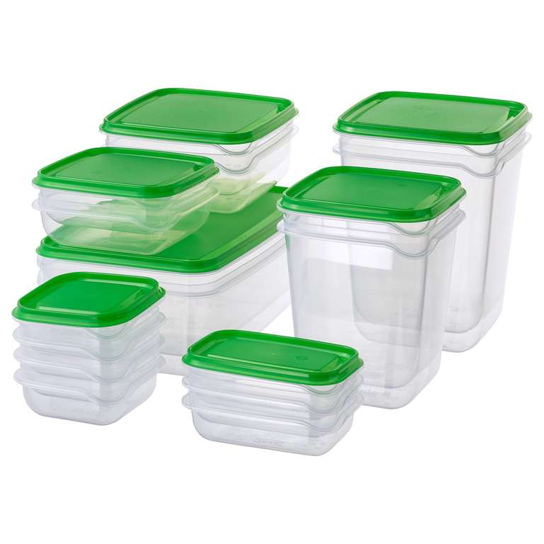 PRUTA Food containers with lids - set of 17 (free c+c / in store)