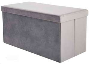 Wilko Silver Velour Ottoman £14 with Free Collection (selected stores) @ Wilko