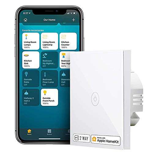 Meross Light Switch Touch Control, 2 Way, Remote/Voice Control with voucher