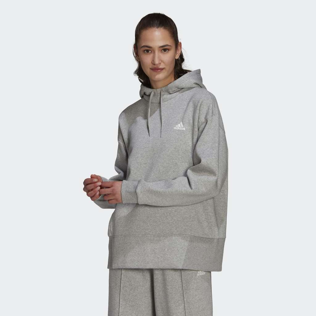 Adidas Essentials Studio Fleece Hoodie - Grey (XS-XL) - £18 With Code ...