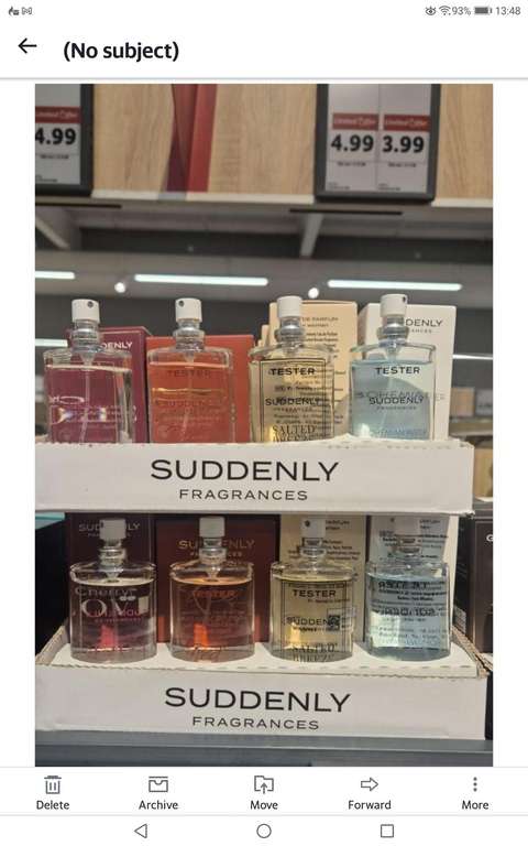Suddenly & G. Bellini Fragrances 50ml EDP £3.99 at Lidl, Northallerton