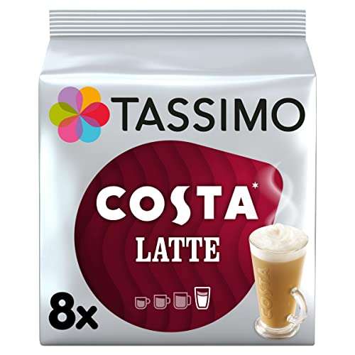 Tassimo Costa Latte Coffee Pods x8 (Pack of 5, Total 40 Drinks) - £5.39 @ Amazon
