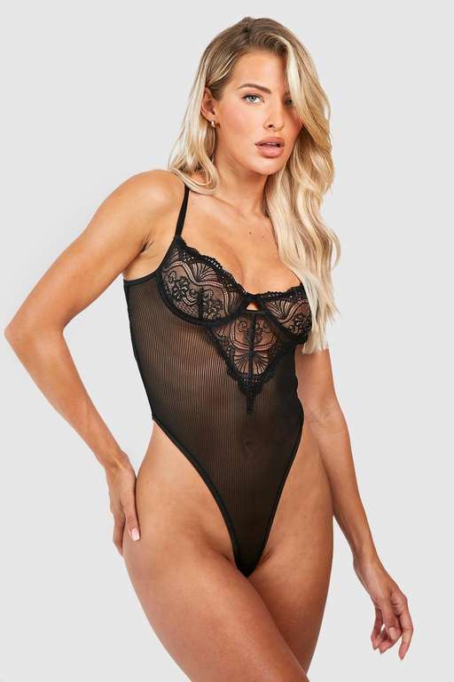 Lace and Mesh Trim Body