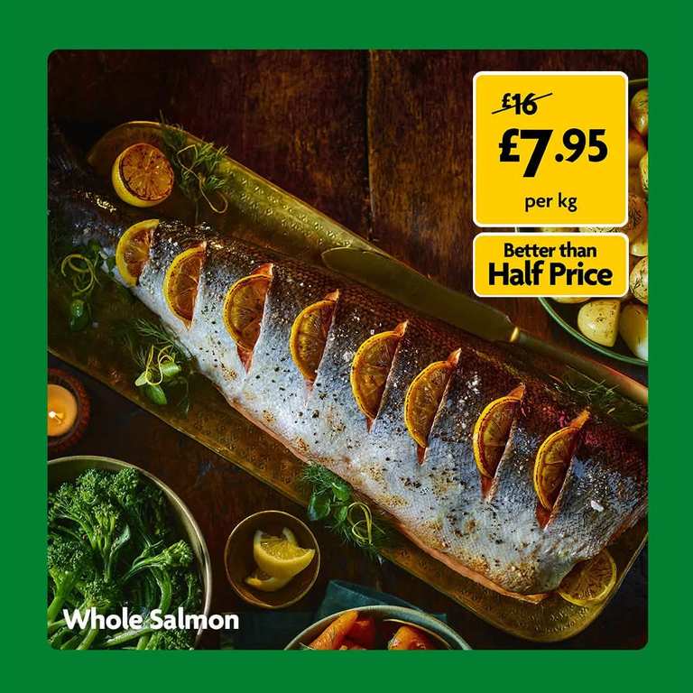 Whole Salmon Per kg - £7.95 per kg