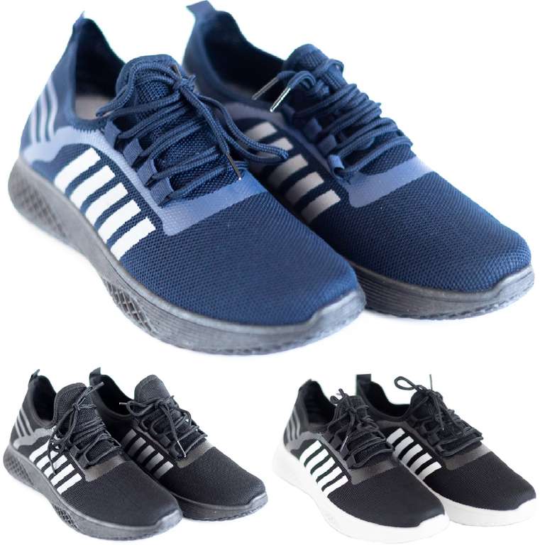 Mens Flat Lightweight Walking Running Sport Lace up Gym Sneakers Trainers Shoes Sold by Eyesontoes