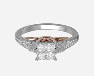 Various diamond rings with huge discounts - Madison Avenue 9ct White & Rose Gold 0.75ct size M Diamond Ring