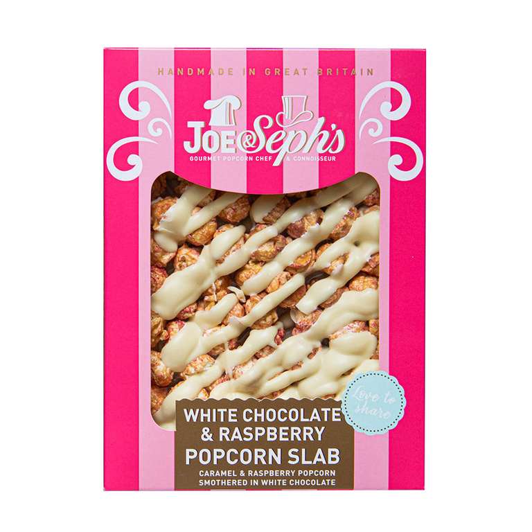 Joe & Seph's White Chocolate & Raspberry Chocolate Popcorn Slab 105g £3.99 at Aldi Westhoughton