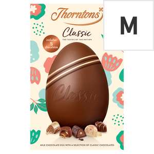 Thorntons Classic Milk Chocolate Egg 150g / Thorntons Toffee, Fudge & Caramel Easter Egg 150g - £2.50 Clubcard Price @ Tesco