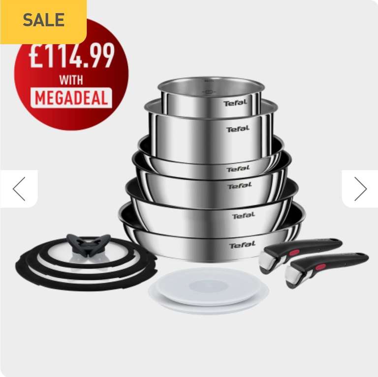 Tefal Ingenio Emotion L897SD74 13 Piece Pan Set - Stainless Steel £114.99 with code @ Tefal
