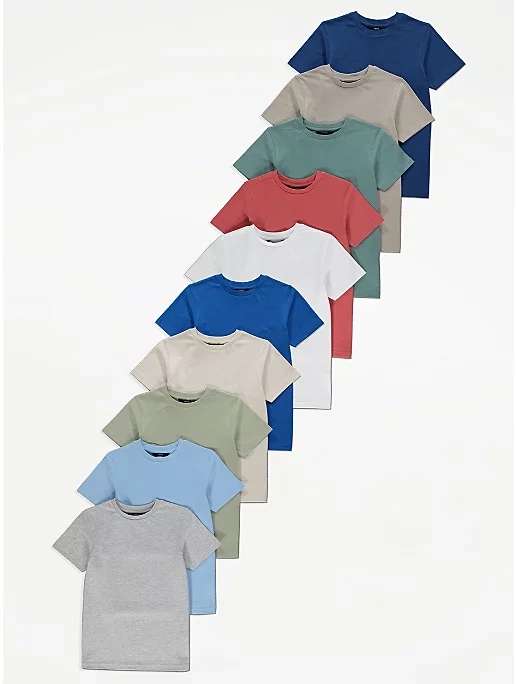 Kids Crew Neck T-Shirt 10 Pack / Several Sizes Available + Free Collection