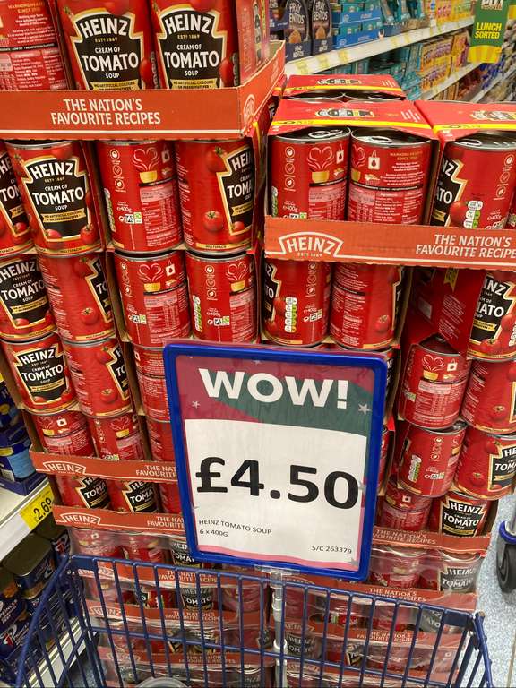 6 x 400g Heinz Cream of Tomato Soup £4.50 at B&M (Herts)