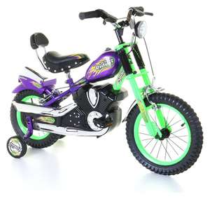 Spike Chopper 14 inch Wheel Size Kids Beginner Bike - Green - Free Click & Collect