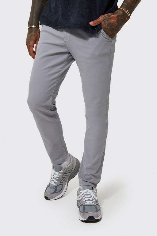 Chino 100% Cotton Skinny Fit Trousers (Waist 28-36) - £4.75 + Free Delivery With Codes (In Description) @ BoohooMAN