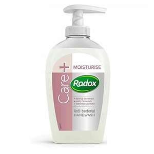 Radox Care Plus Moisturise Anti Bacterial Handwash 250 ml (Pack of 1) £0.88 (Minimum Order Quantity 3, £2.64) @ Amazon