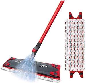 Vileda 1-2 Spray Mop, Microfibre Flat Floor Spray Mop with Extra Head Replacement, Set of 1x Mop and 1x Refill, Red - £16.66 @ Amazon