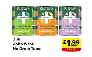 3pk John West No Drain Tuna