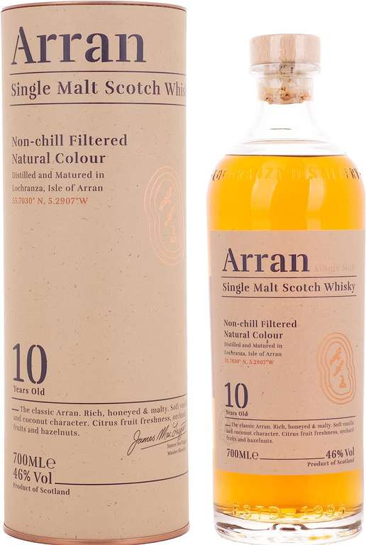 The Arran Malt Aged 10 Years Single Malt Scotch Whisky, 700ml