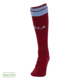 Aston Villa Home Socks 2022-2023 (Junior & Adult Sizes Available) w/ Free Shipping