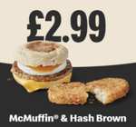 101° - McMuffin & Hash Brown via App (Select Accounts - fees apply for Delivery)