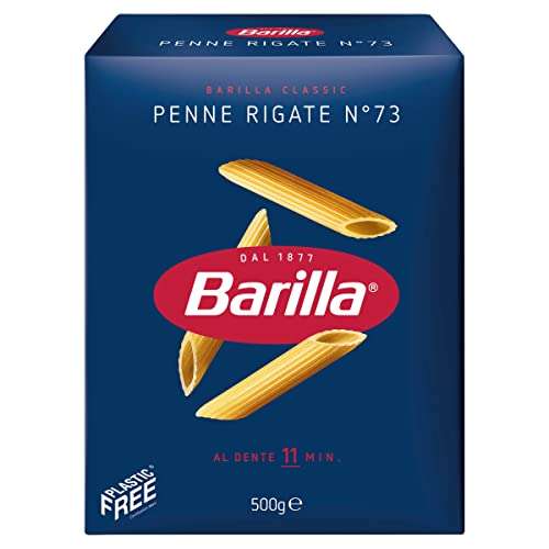 Barilla Pasta Classic Penne Rigate made with durum wheat, 500g - min purchase 4 - £4 (95p Subscribe & Save) @ Amazon