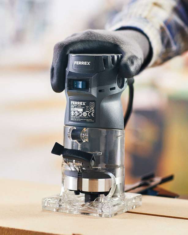 Ferrex 600W Palm Router - 1/4" drill capacity, Impact Rated 35000 RPM, 3 Years Warranty - £23.99 with code (Free Delivery) @ Aldi