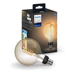Philips Hue White Filament Single Smart G125 LED Bulb [B22, Bayonet] £19.99 @ Amazon