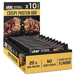 Optimum Nutrition ON Crispy Protein Bars - Peanut Butter Flavour, 10-Pack, 10 x 65 g £10 / £9 via sub and save @ Amazon
