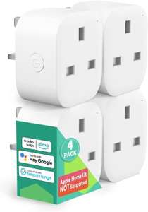 Smart Plug Mini - meross 13A WiFi Plugs Works with Alexa, Google Home, Compatible with SmartThings (4 Pack) £25.79 @ Amazon